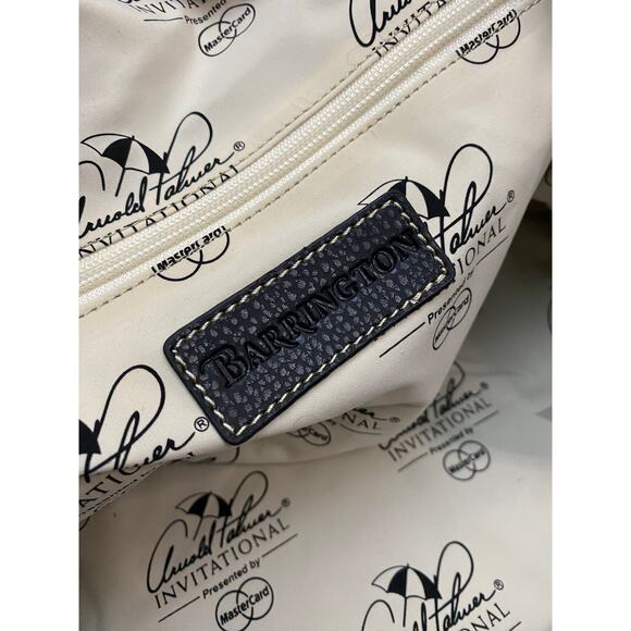 Barrington Black Leather Pebble Duffel Bag Arnold Palmer Invitational Premium - Picture 8 of 12